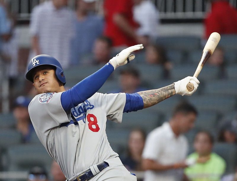 Manny Machado揮出加盟道奇的第1支全壘打。（達志影像）