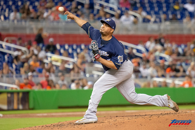 Jhoulys Chacin生涯第3次投開幕戰。（資料照，駐美特派王啟恩／邁阿密現場拍攝）