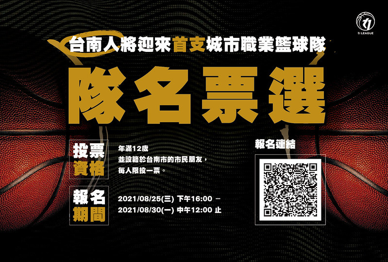 號召台南人　職籃隊伍名稱投票選
