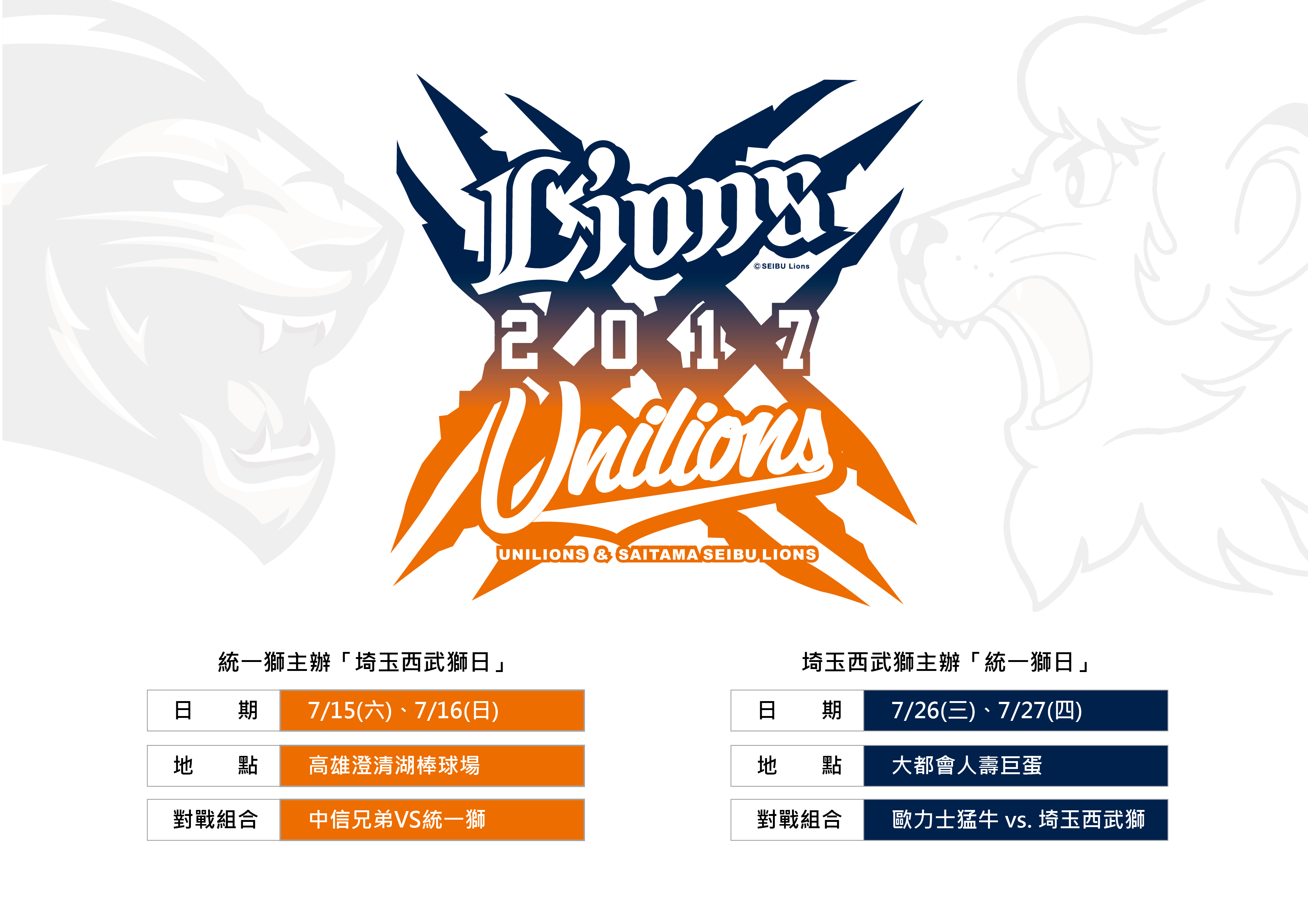 雙獅再現！　統一獅x西武獅聯名主題日7月登場