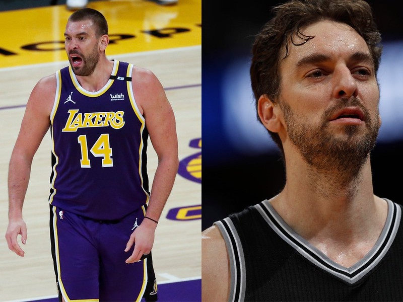 Marc Gasol（左）和Pau Gasol（右）。（達志影像資料照）
