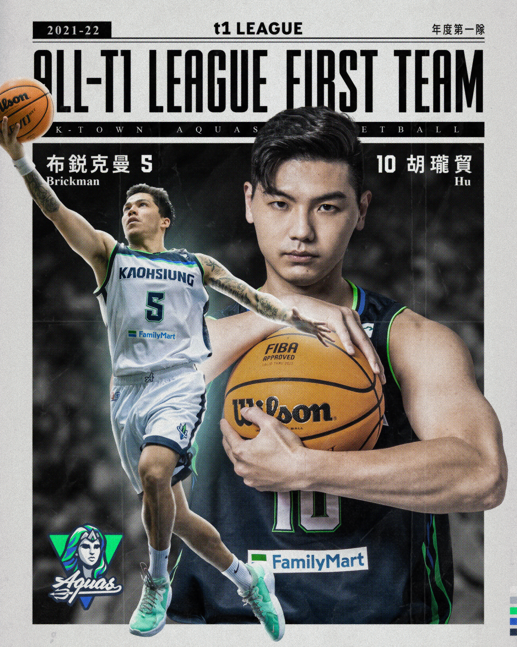 胡瓏貿拿3大獎　布銳克曼入選年度第一隊