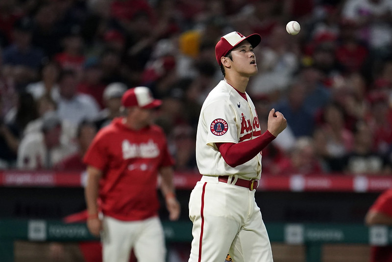 大谷翔平第3度挑戰10勝失利。（達志影像）