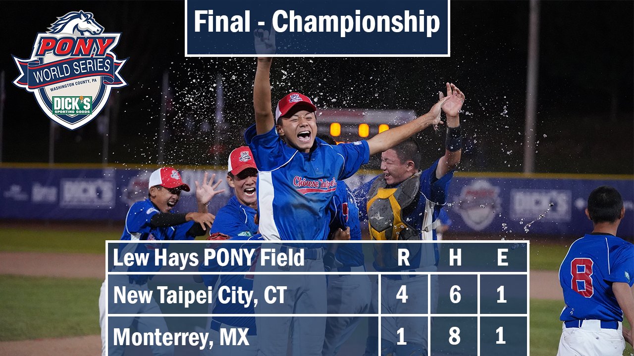 新北市敗部復活擊敗墨西哥奪冠　台灣再奪小馬青少棒冠軍