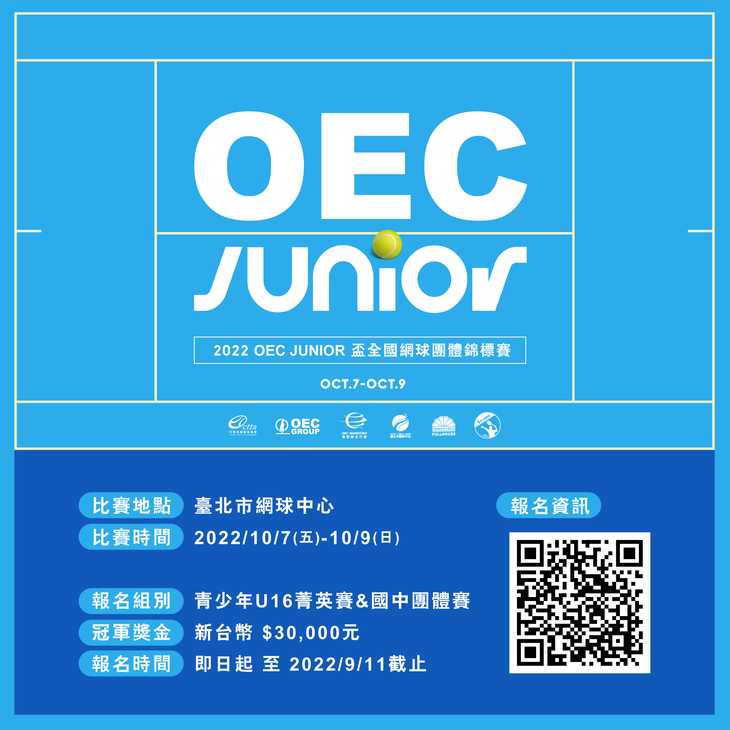 海碩集團推廣青少年網球　OEC JUNIOR盃開放報名