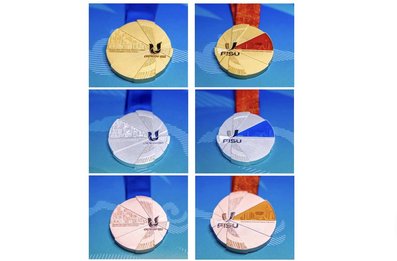 成都世界大學運動會獎牌　展現五千年文明　用蜀錦作綬帶