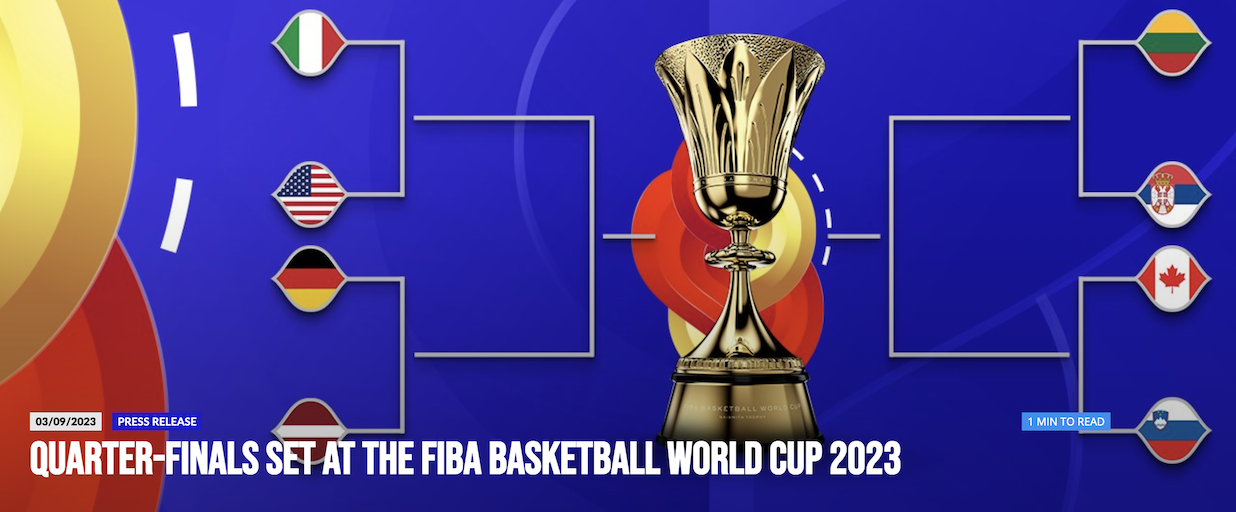 FIBA世界盃男籃賽8強出爐　冠軍10日產生