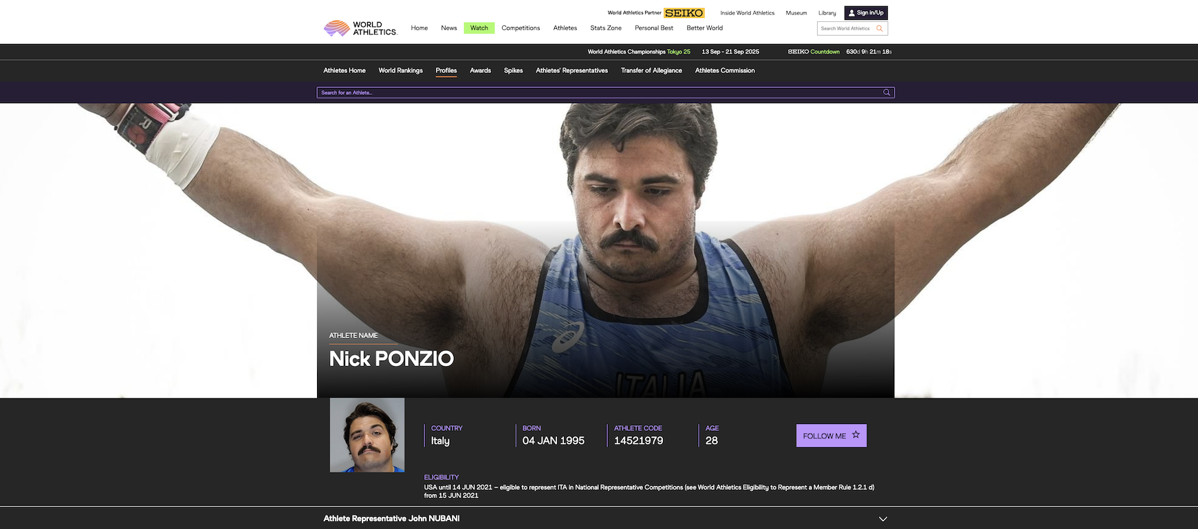 義大利鉛球選手不接受藥檢遭禁賽　他稱：手機程式故障沒收到通知