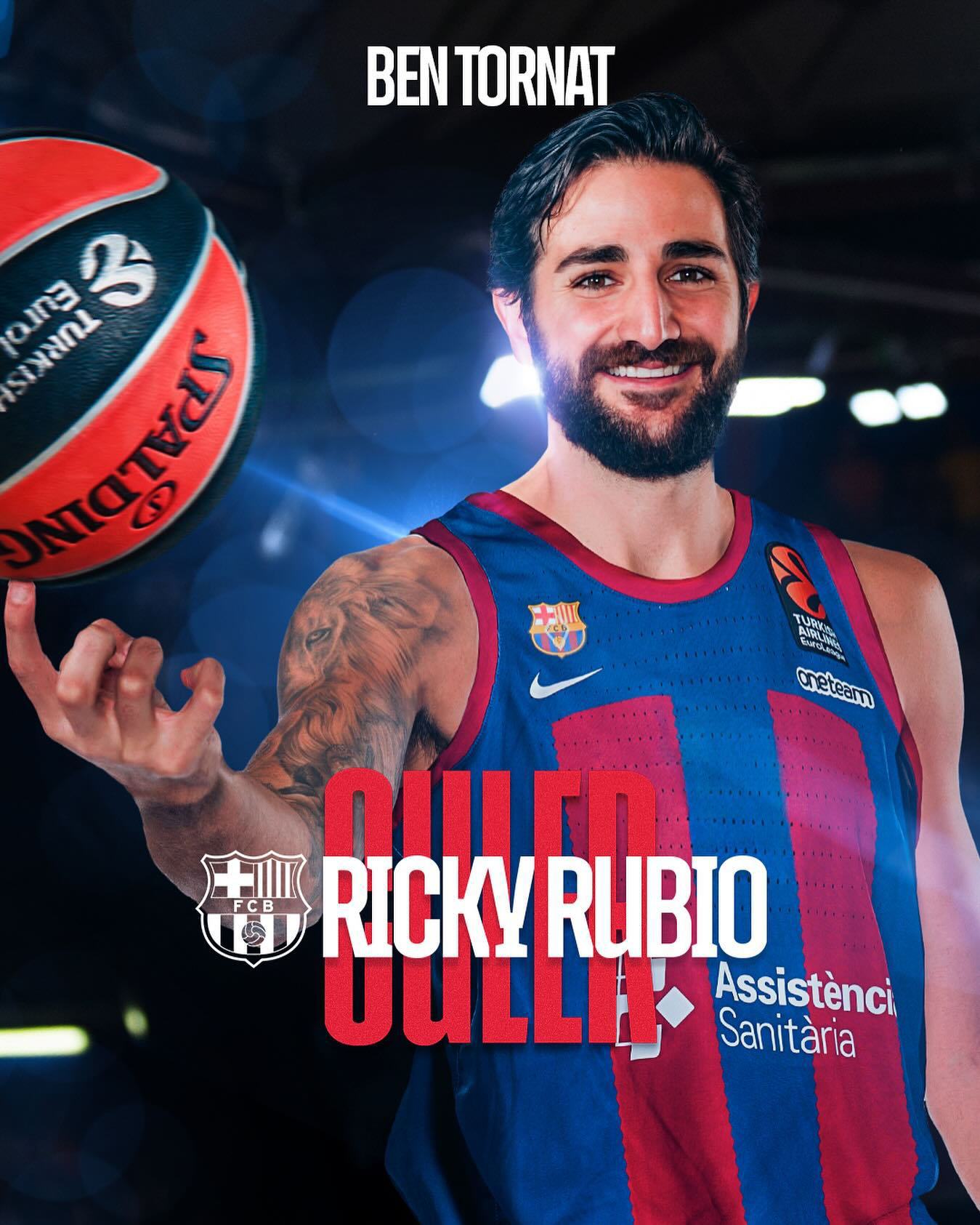 NBA》西班牙金童Rubio重返球場　與巴塞隆納簽短約