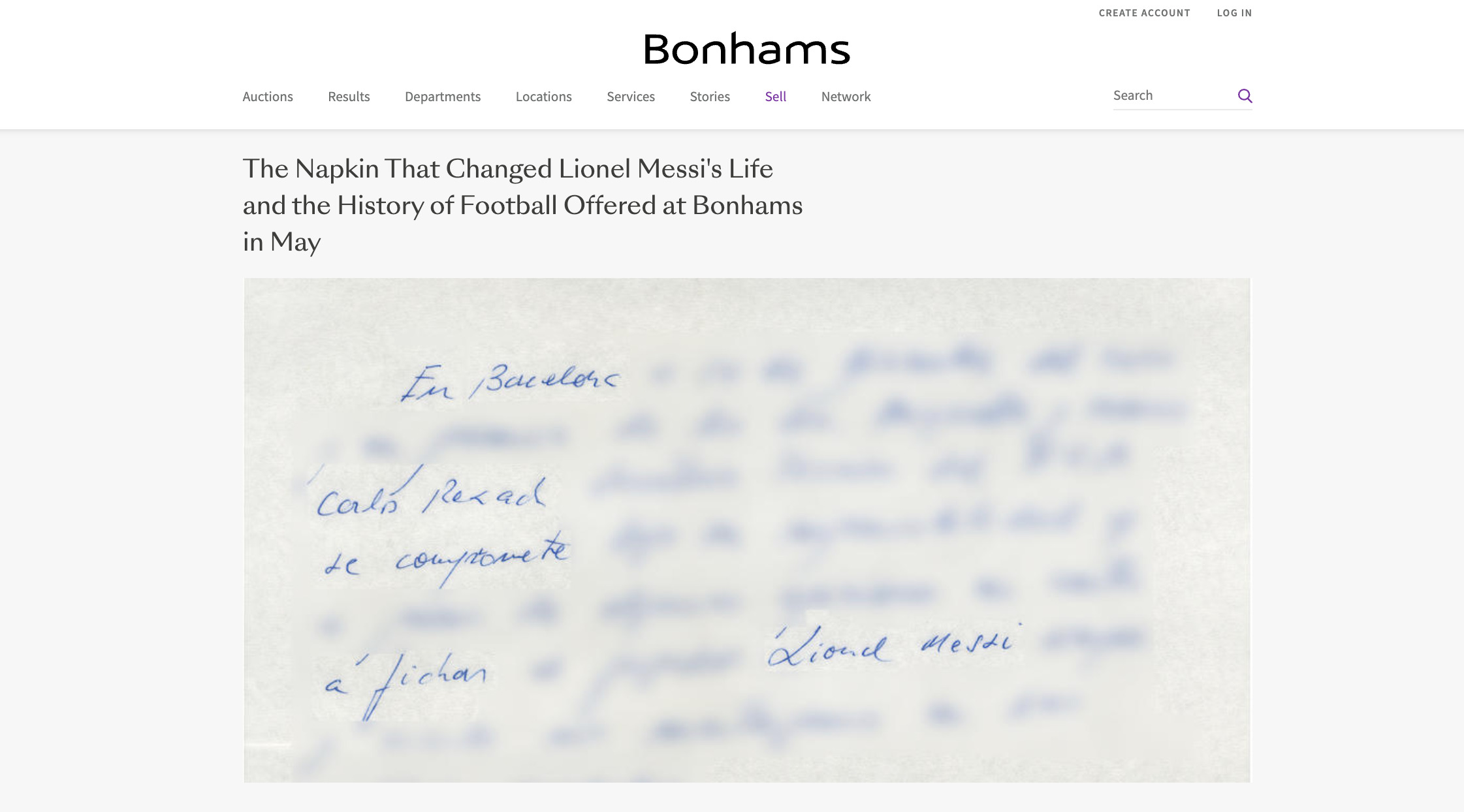 足球》餐巾紙3117萬元售出　因為上面寫著Messi合約