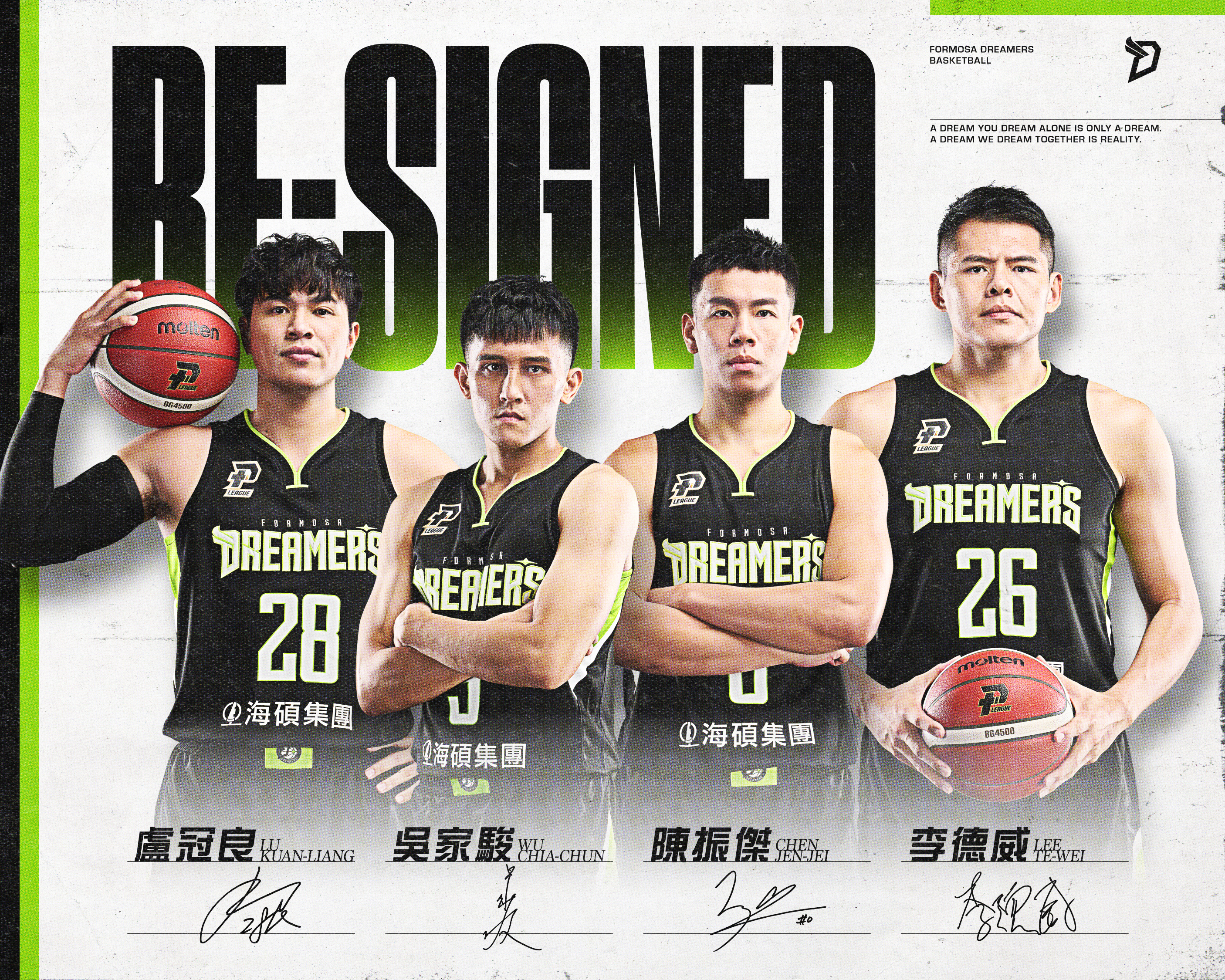 PLG》補進蔣淯安後　夢想家又一口氣續約4球員