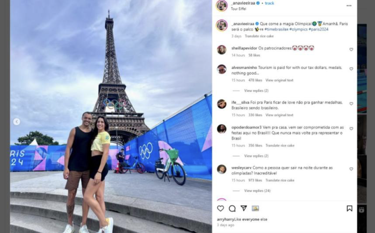 奧運》巴西女泳選手「不滿棒次調度」　擅自離隊又與男友約會慘遭遺返