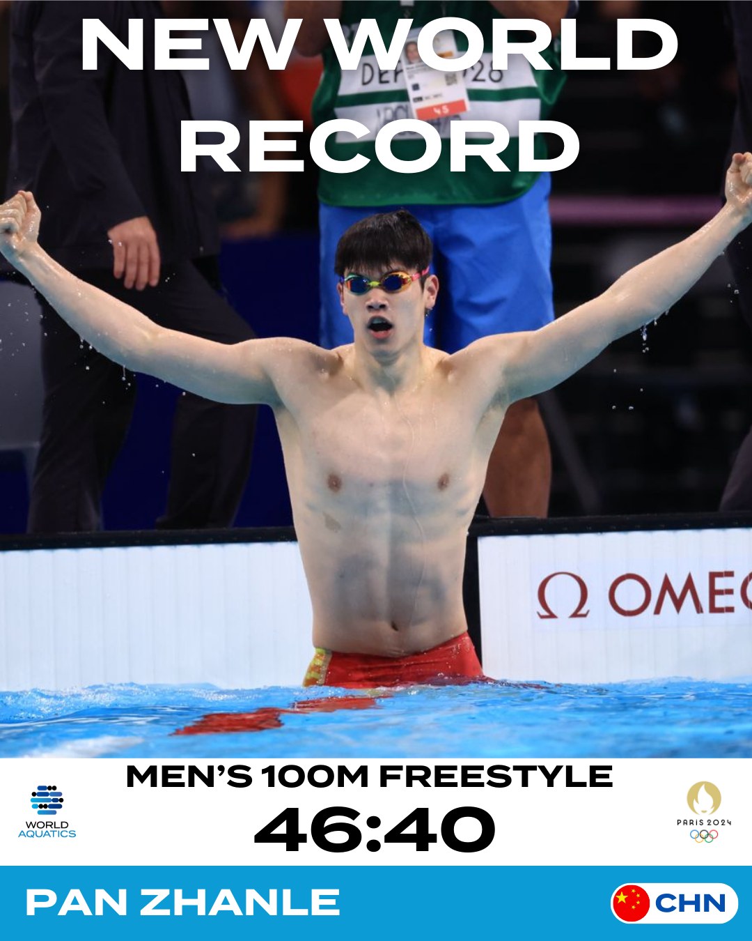 奧運》游泳破世界紀錄摘金　潘展樂：別人今天好慢