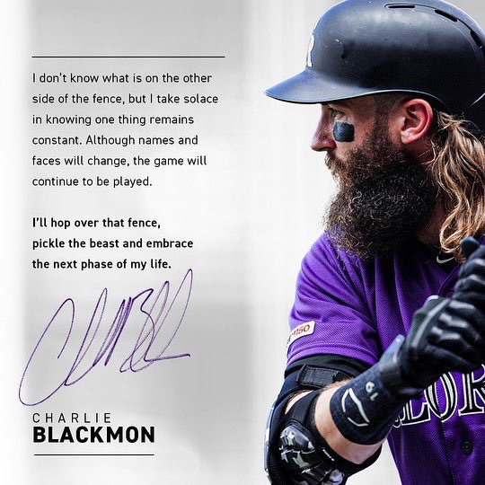 MLB》生涯14季都在洛磯隊　兩屆銀棒獎Charlie Blackmon宣布將退役