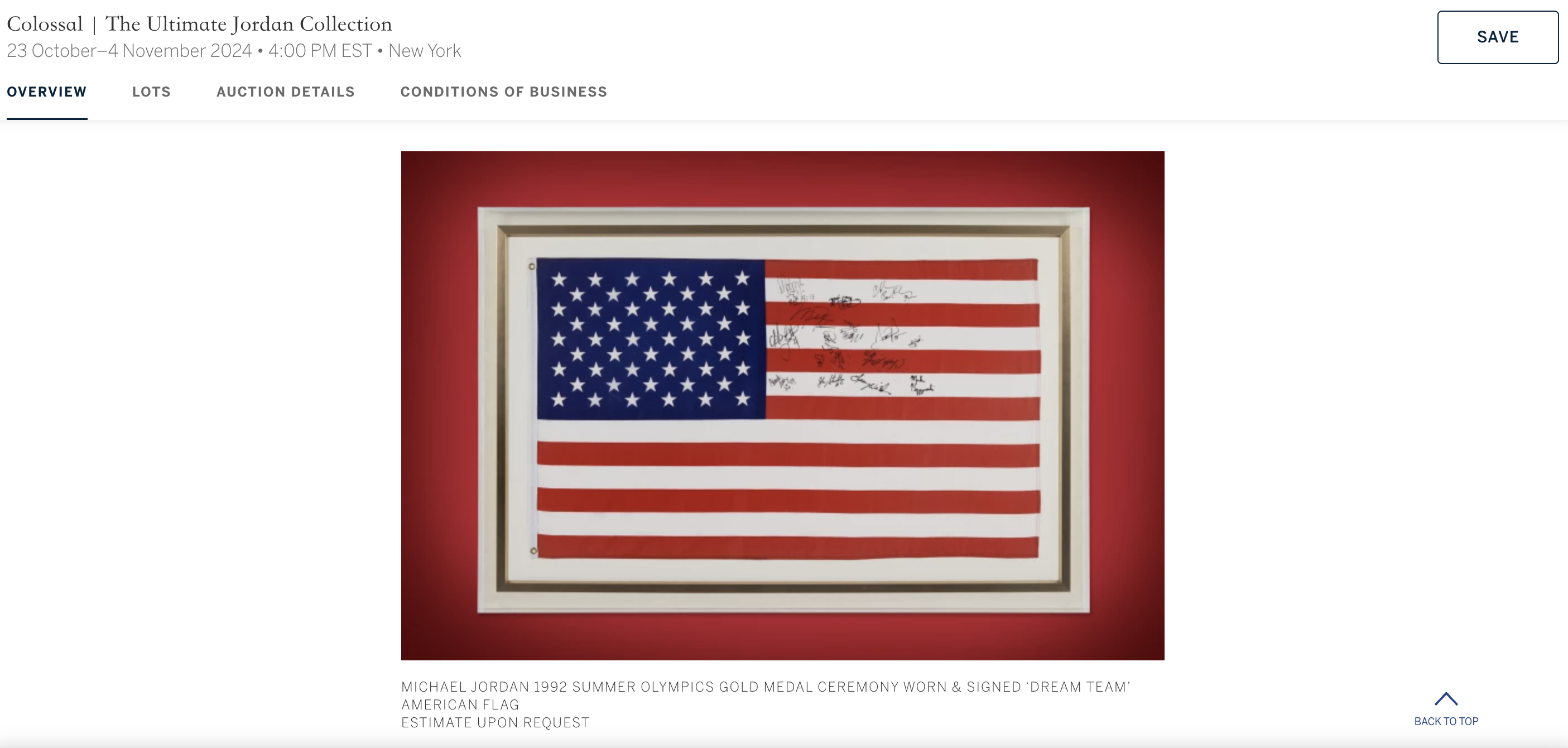 NBA》夢幻隊簽名國旗將拍賣　預計值數百萬美元