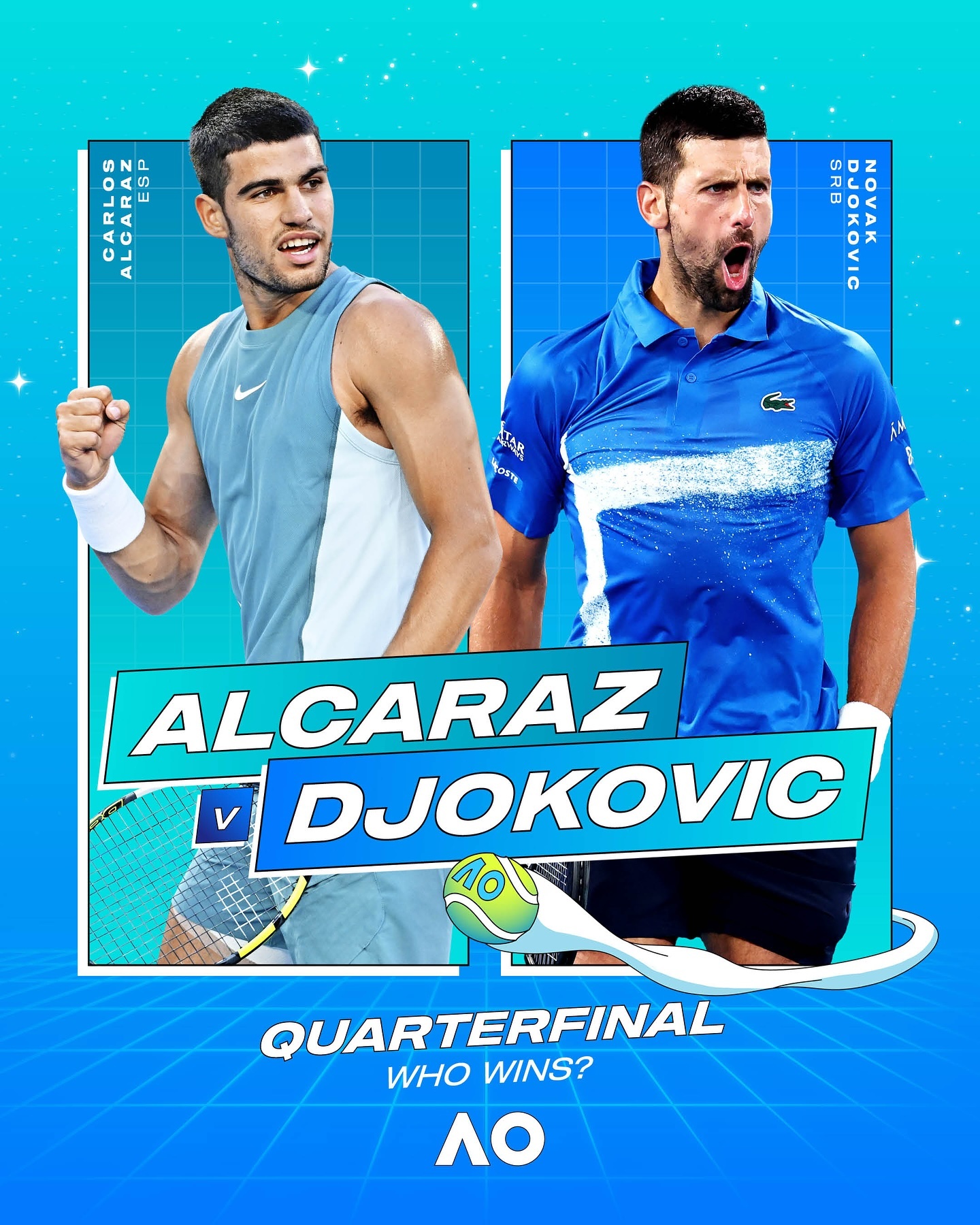 澳網》Djokovic、Alcaraz將在8強交手　大滿貫對戰Alcaraz佔上風