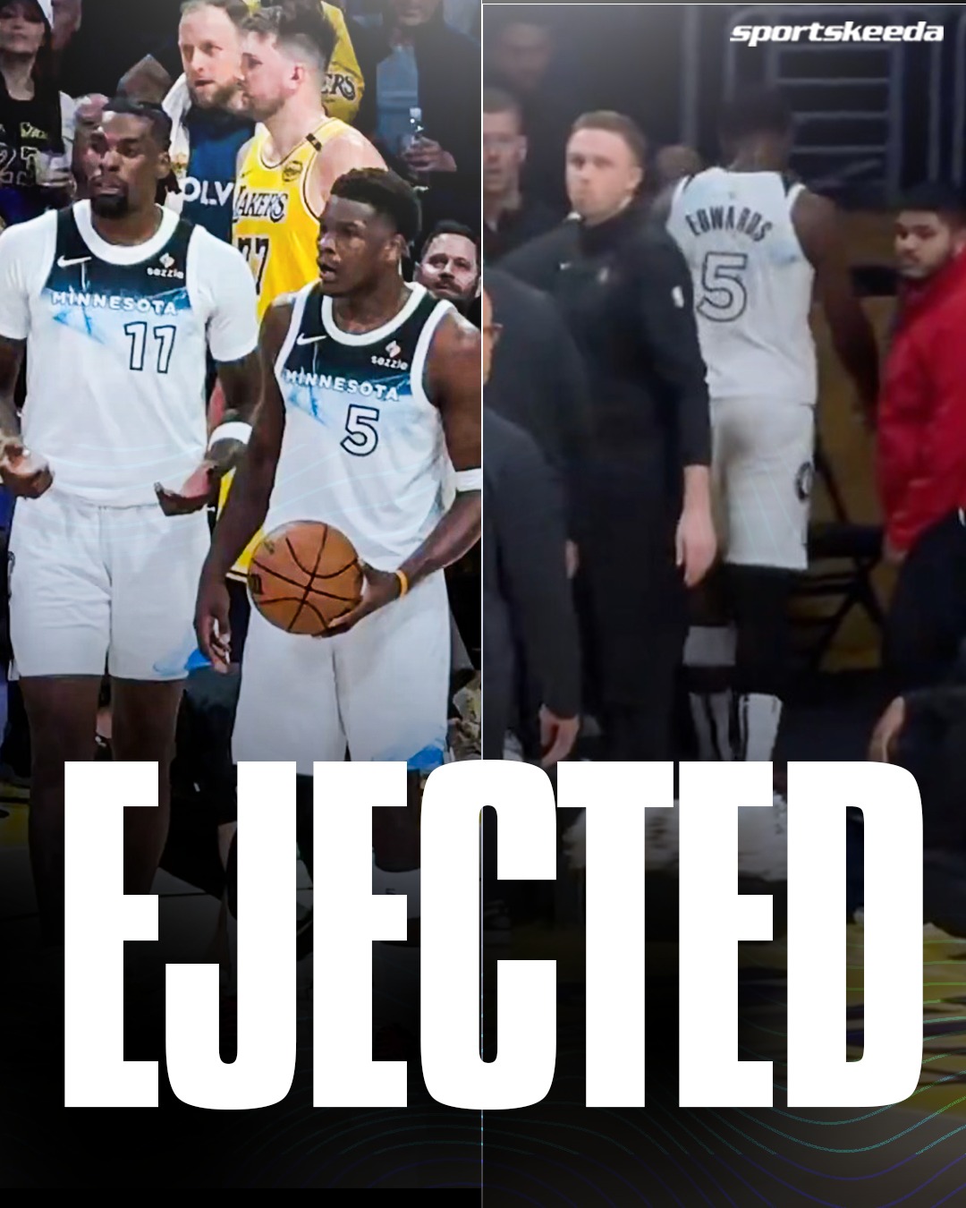 NBA》Edwards對湖人兩次技術犯規　驅逐出場還將球扔向觀眾席