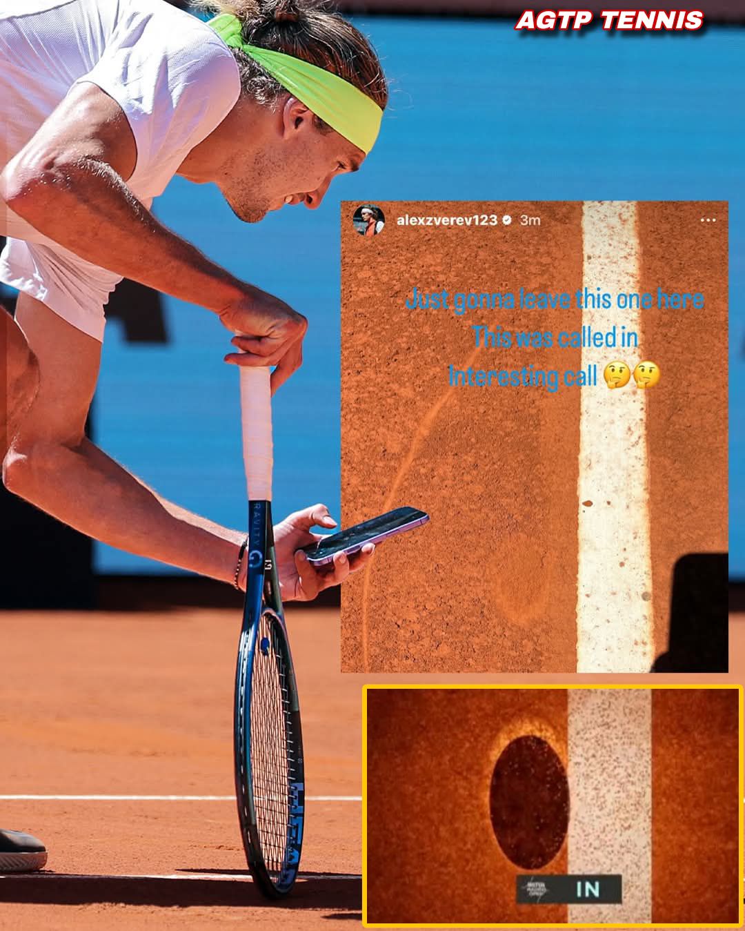網球》Alexander Zverev拿手機拍球印　被警告違反運動精神