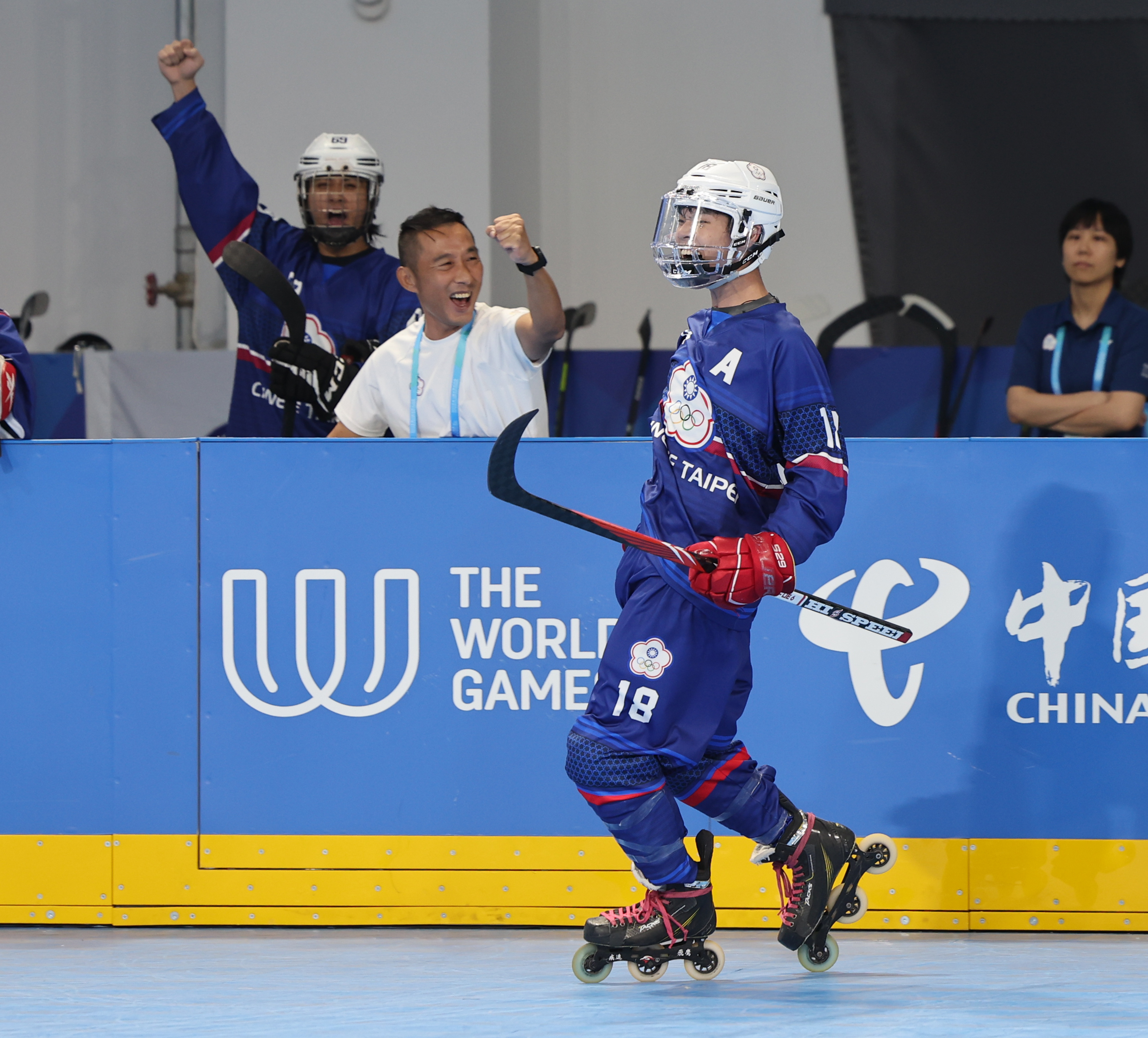 成都世運會》郭政佑帽子戲法　中華隊直排輪曲棍球擊敗中國獲首勝