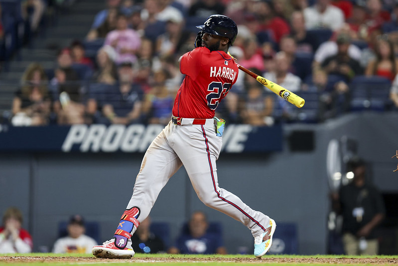 MLB》瑪利歐、海綿寶寶加持　勇士Harris連8場至少雙安