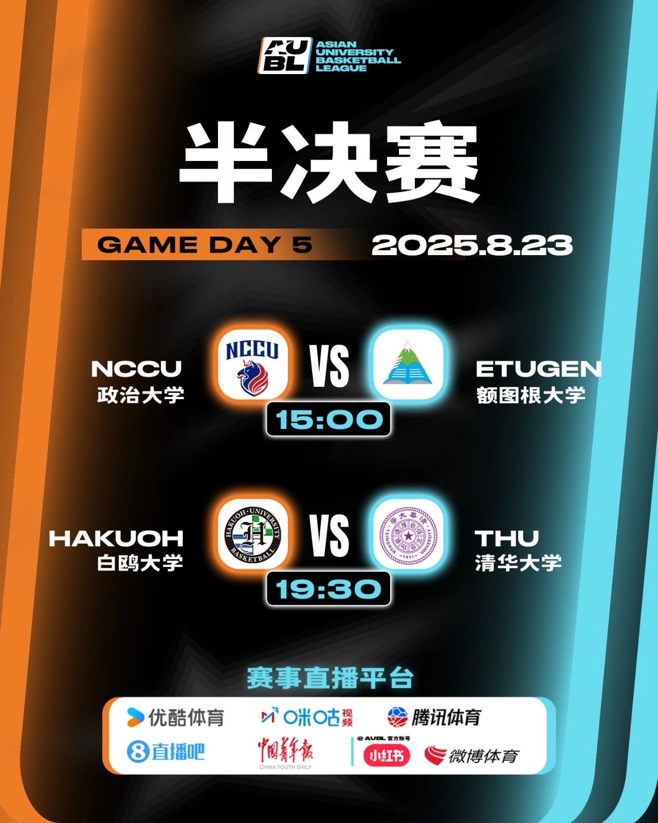 亞洲大學生籃球聯賽》四強對戰組合　政治大學再碰額圖根大學爭奪決賽門票