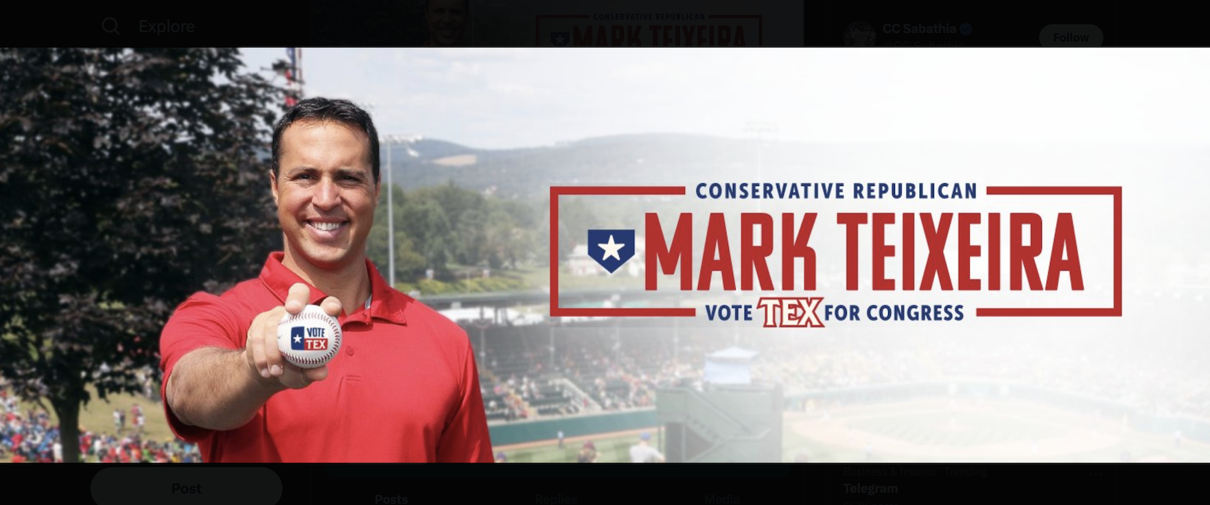 MLB》讓德州強大　前大聯盟強打球星Teixeira要參選眾議員