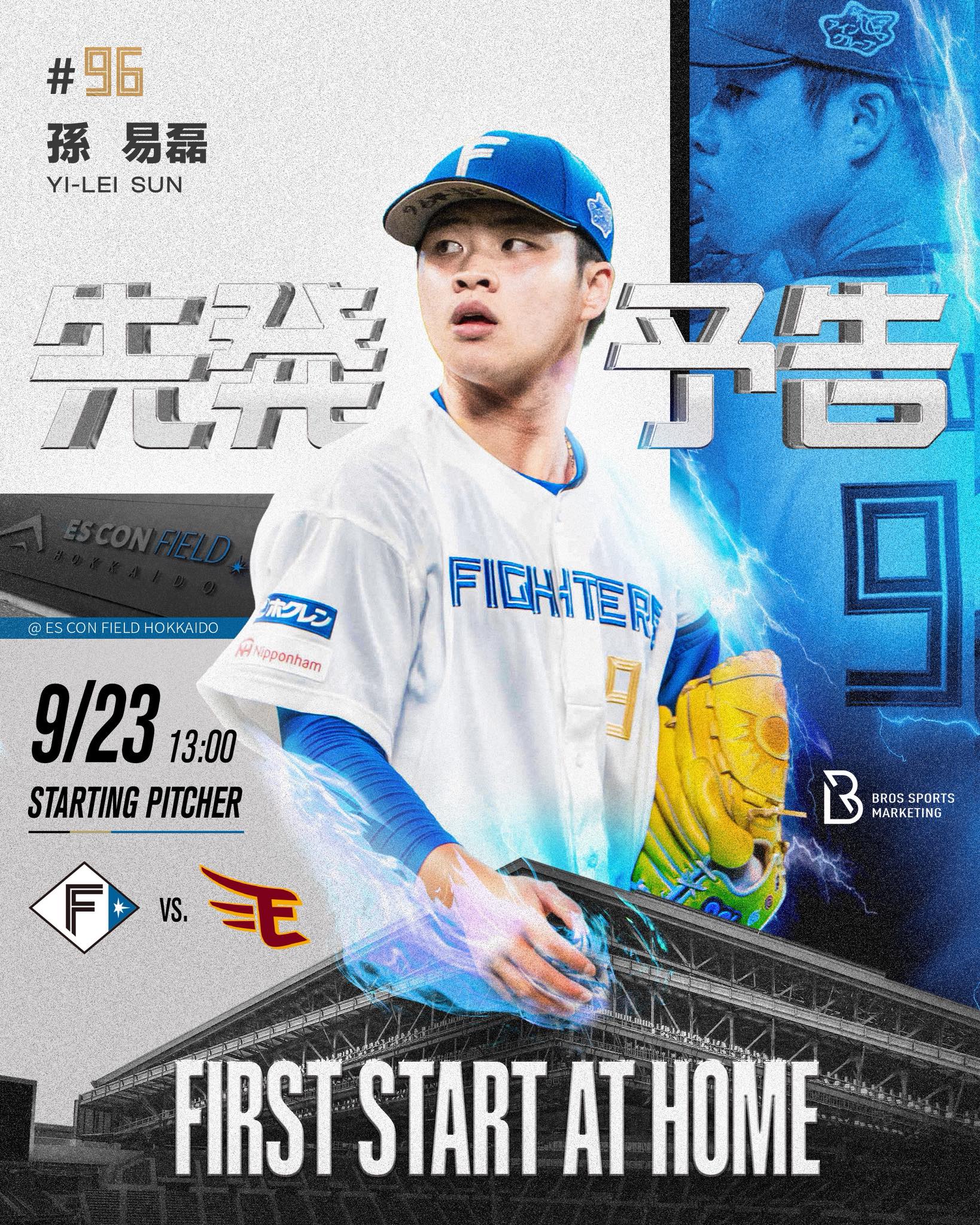 日職》孫易磊先發拚日職首勝　挑戰64年來首位未滿21歲的洋投勝投