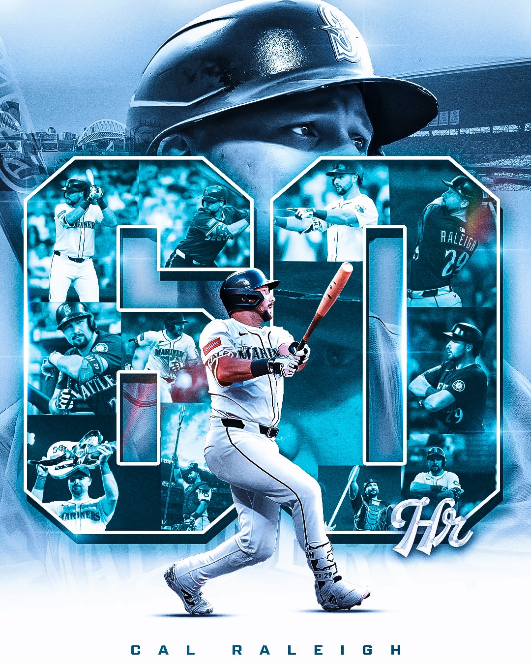 MLB》Raleigh「轟上天」單場雙響砲！單季60轟捕手第一人、史上第7人　挑戰Judge單季62轟紀錄