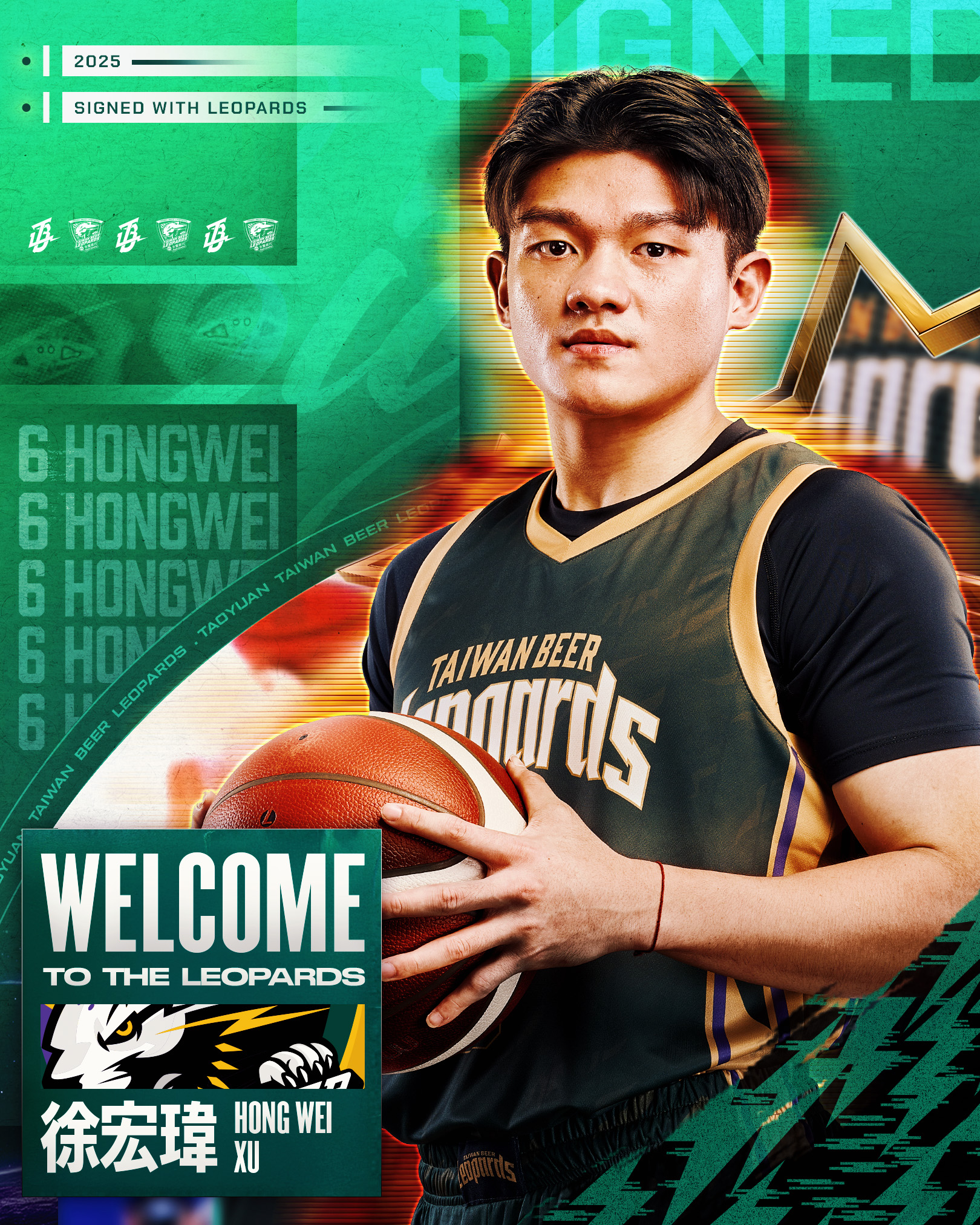 TPBL》雲豹正式簽下選秀探花！　徐宏瑋選披6號幸運戰袍