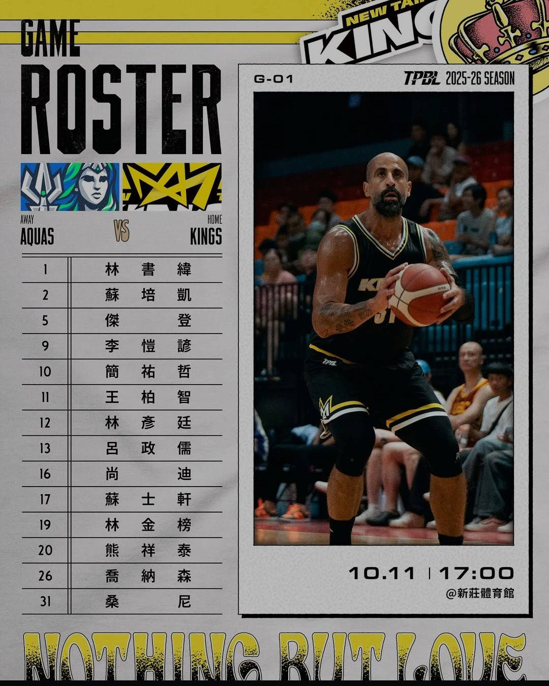 TPBL》開幕戰國王未登錄沃許本　海神傷兵潮僅雙洋將應戰