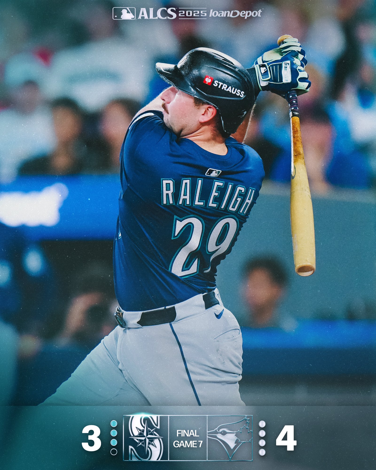 MLB》水手只差8個出局數未能打進世界大賽　Raleigh落淚：真的很痛！不想用失敗這個字