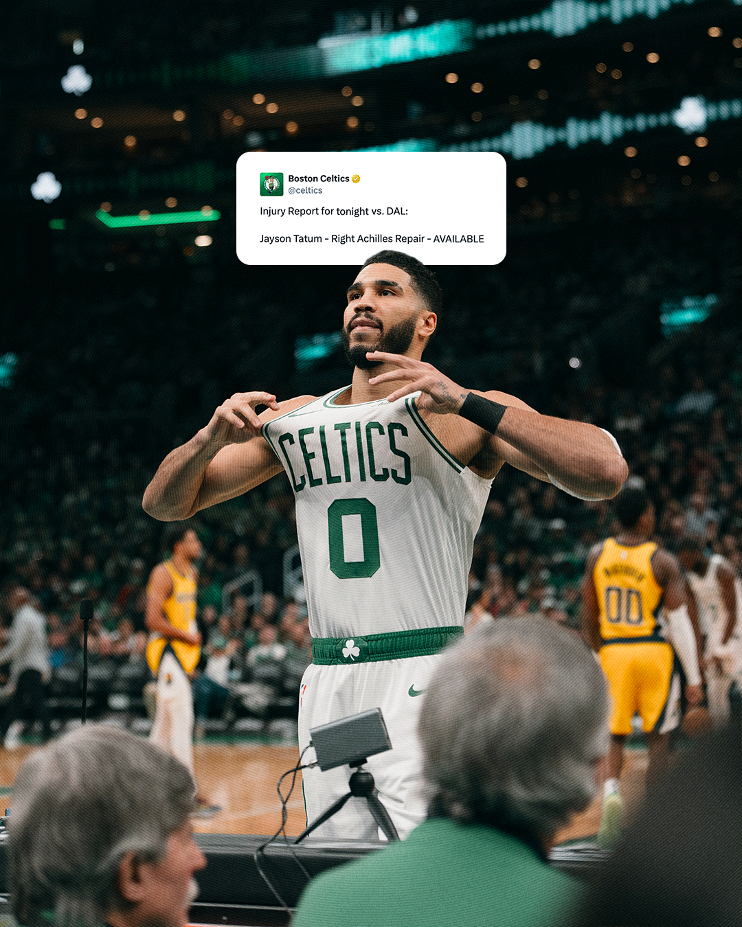 NBA》Tatum歸隊全場起立鼓掌　塞爾提克總教練：「球隊現在完整了。」