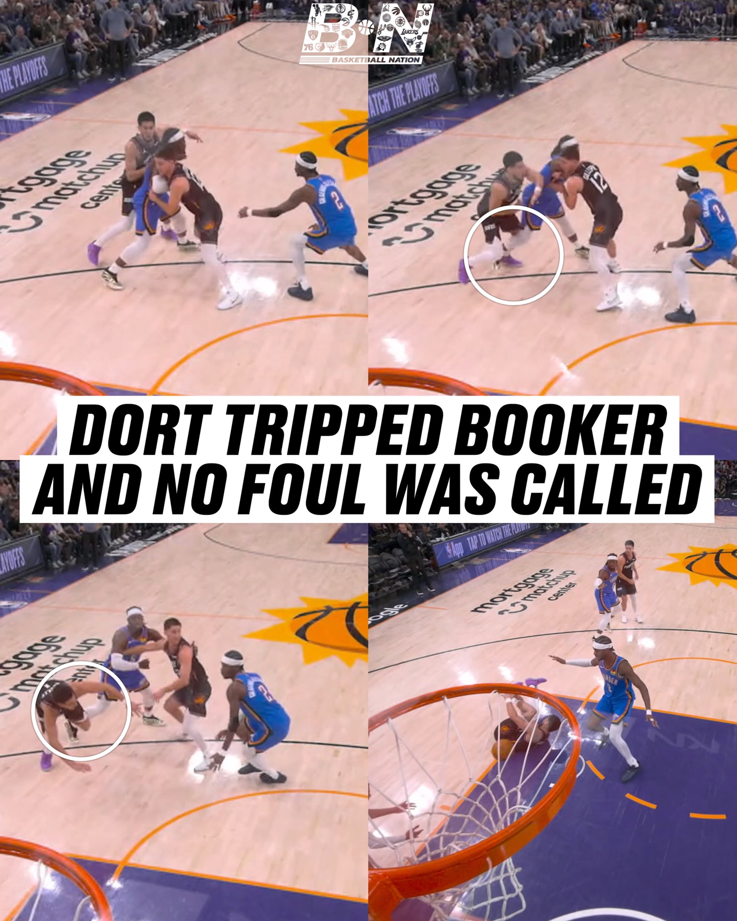 NBA》Devin Booker切入踩到Lu Dort的腳　「我看到他有稍微把腳伸出來」