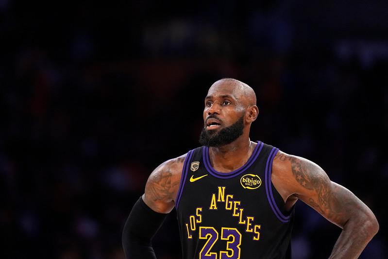 LeBron James寫下出賽23季的NBA紀錄。（達志影像）