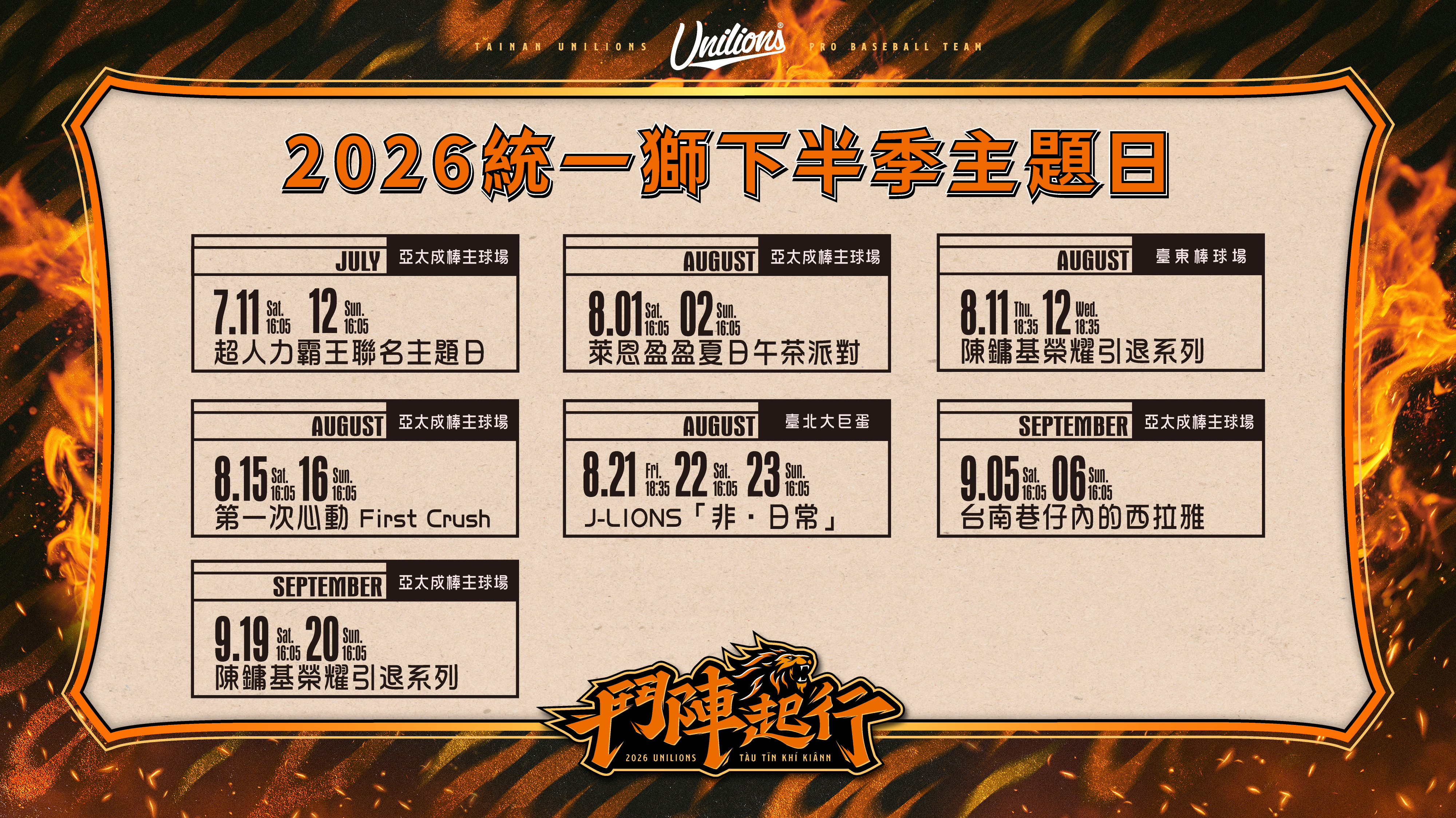 統一獅》陳鏞基引退時間曝光！　台南亞太8月、台東9月19、20日最後一舞