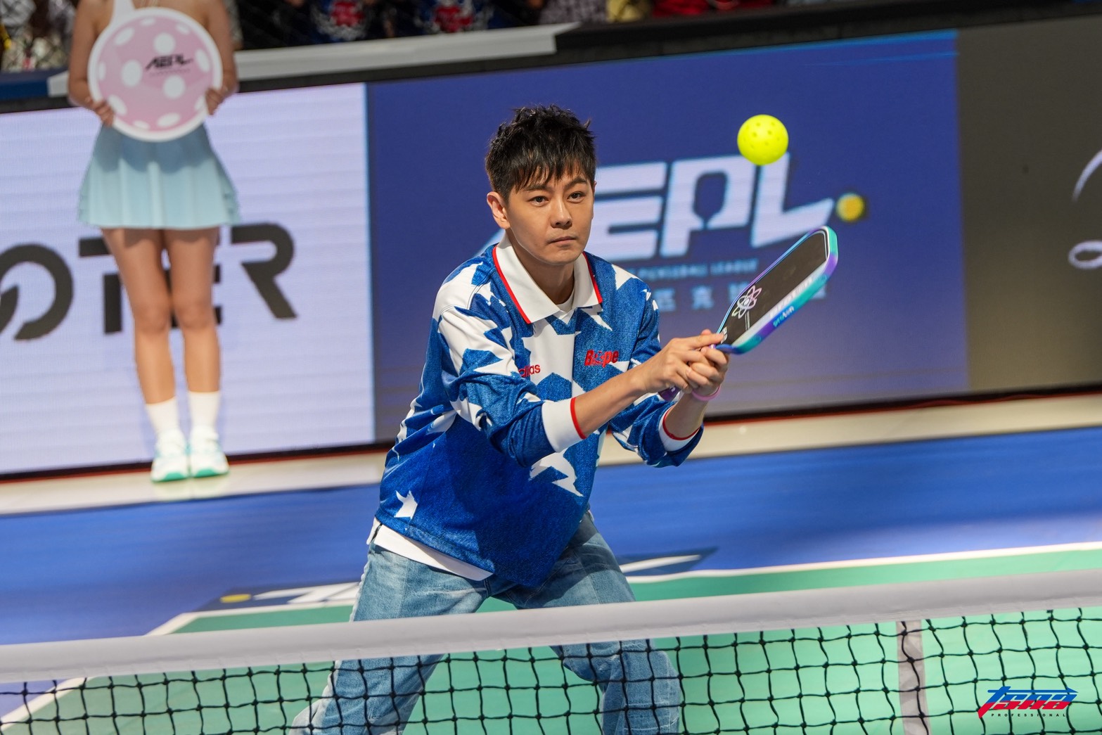 林志穎下場與職業選手交流（劉欣奇 攝）