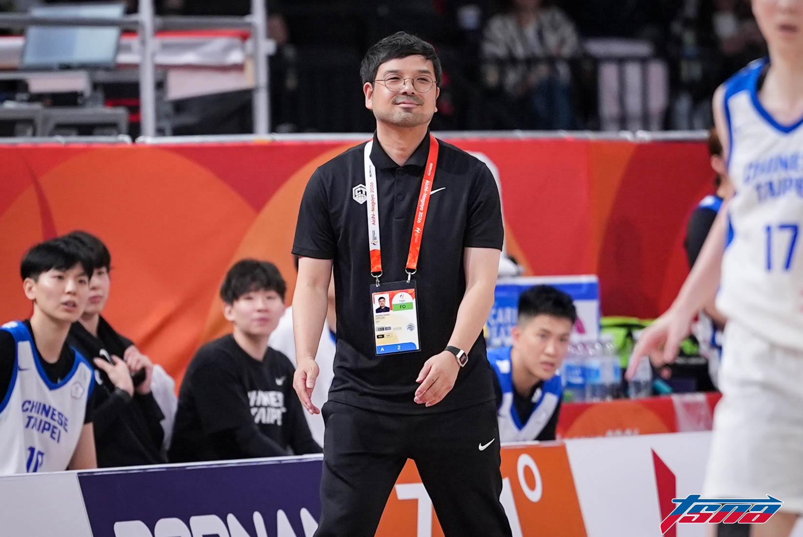 中華女籃日籍主帥前田顯藏。（特派記者黃以信攝）